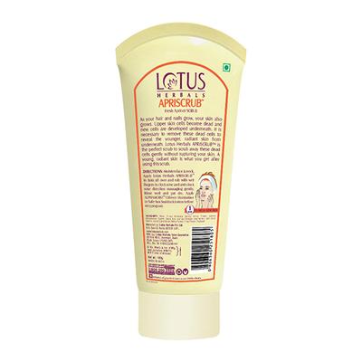 Lotus Herbals Apriscrub Fresh Apricot Scrub 180 gm - Scrubs & Exfoliants