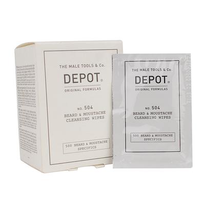 Depot 504 Beard & Moustache Cleansing Wipes 100 ml - Facial Wipes & Tissues