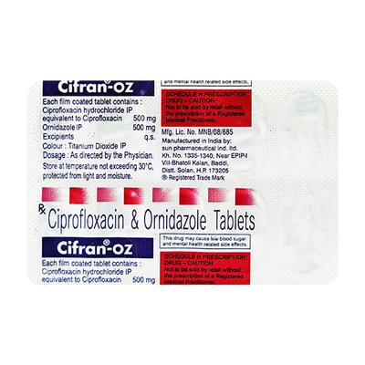 Cifran OZ Tablet 10'S - Bacterial Infections-Qui