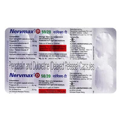 NERVMAX D 50/20 Capsule 10's - Neuropathic Pain-Dru