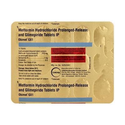 Obimet Gx1 Tablet 15'S - Diabetes-Ant