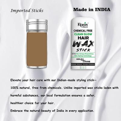 Ktein Hair Wax Stick, Wax Stick for Hair Slick Stick, Hair Wax Stick for Flyaways Hair Gel Stick Non-Greasy Styling Cream for Fly Away and Frizz Hair 15 gm - Hair Gels & Waxes