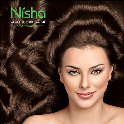 Nisha Creme Hair Color - 7.53 Chocolate Blonde 60 gm - Crème