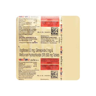 Vogs GM 2mg Tablet 15'S - Diabetes-Ant