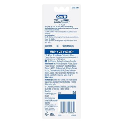 Oral B Kids Extra Soft Chhota Bheem Toothbrush (2+ Year) 3's - Toothbrushes