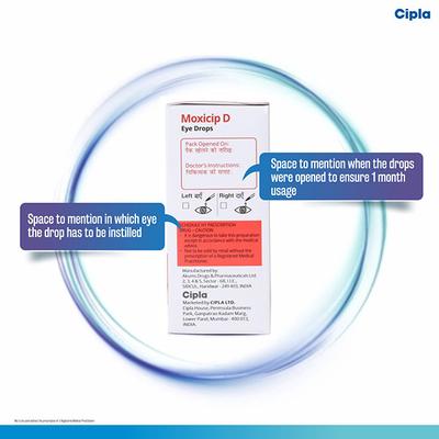 Moxicip D Eye Drops 5ml - Eye Infections-Eaa