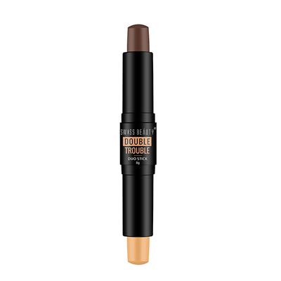Swiss Beauty Double Trouble Duo Stick Contour and Highlighter Stick - ( 4 Coco Focus) 8gm - Highlighters & Illuminators