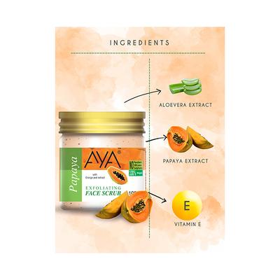 Aya Papaya Exfoliating Face Scrub, No Paraben, No Silicone, No Sulphae 100 ml - Scrubs & Exfoliants