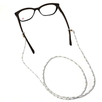 Modisch White And Transparent Round Beads Sunglasses Chain (JC-14W) 1's - Wearables Sunglasses