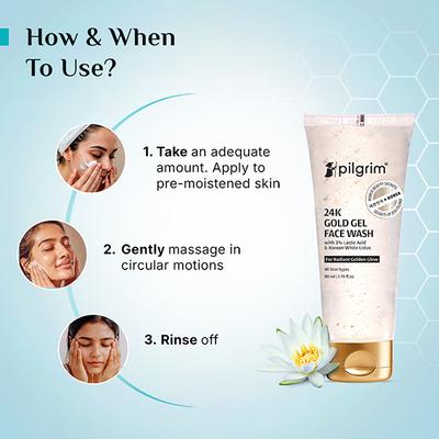 Pilgrim 24K Gold Gel Face Wash 80 ml - Face Wash & Cleansers