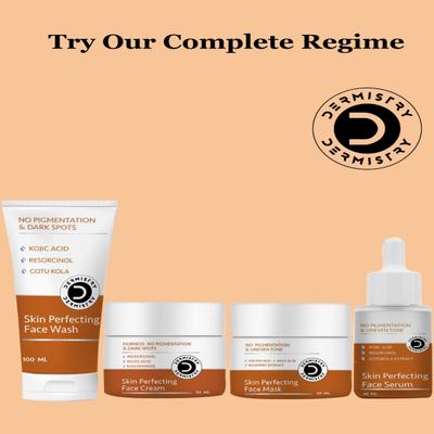 Dermistry No Pigmentation & Dark Spots Kojic Acid Skin Perfecting Face Wash 100 ml + No Pigmentation Kojic Acid Skin Perfecting Face Serum 30 ml - Face Serum