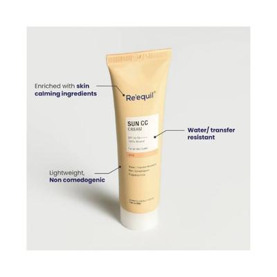 Re'Equil Sun Cc Cream (Lush) Spf 50 Pa++++, 100% Mineral Uv Filter 30 gm - Face Sunscreen