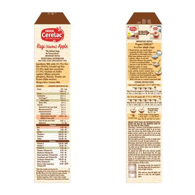 Nestle Cerelac Baby Food Cereal No Refined Sugar No Preservatives - Ragi Apple (For 6 to 24 Months Baby) 300 g - Baby And Infant Supplements
