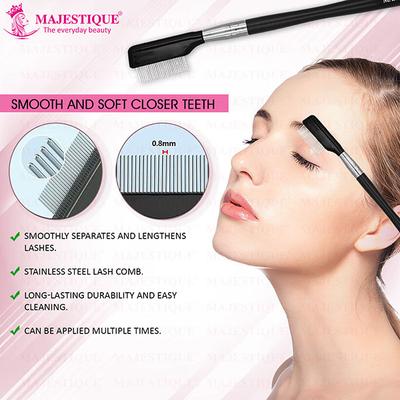 Majestique Steel Eyebrow Eyelash Comb Extension Brush Cosmetic Makeup Tool Makeup Eyelash Comb 1's - Eye Brush