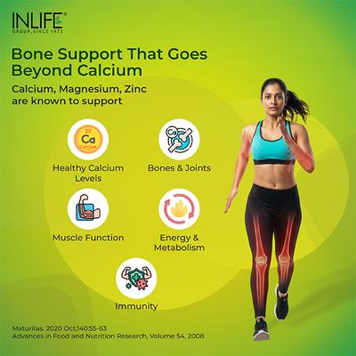 Inlife Calcium, Zinc, Magnesium, Vitamin D2 + K2 Tablet 60's - Multi-Vitamins