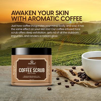Matra Arabica Coffee Scrub for Face and Body for Tan Removal and Blackheads Exfoliating Scrub - All Skin Types 100 gm - Face Scrubs