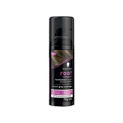 Schwarzkopf Root Retouch Temporary Brown Root Cover Spray For Instant Grey Coverage 120 ml - Hair Sprays & Mists