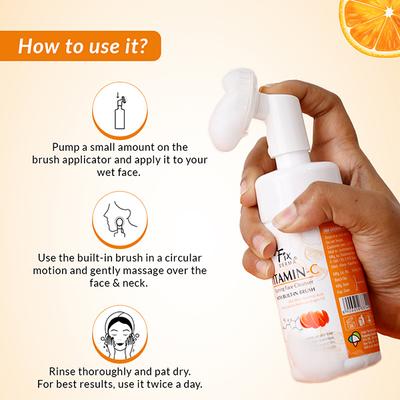 Fixderma Vitamin-C Foaming Face Cleanser 100 ml - Face Wash & Cleansers