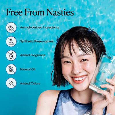 Belif Frozen Vegan Serum-Moisturising Korean Skincare, Tightens Pores Hyaluronic Acid & Peptides 18 ml - Essences