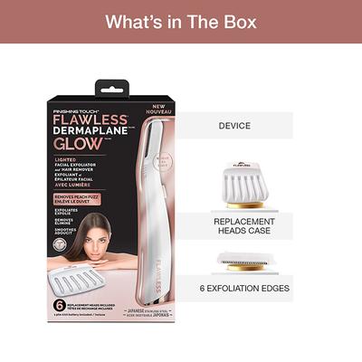 Flawless Finishing Touch Dermaplane Glow Facial Hair Remover - Hair Removal Accessories