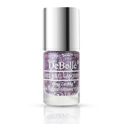 DeBelle Gel Nail Lacquer Tatiana Tassles (Clear Light Purple with Chunky Glitter) 6 ml - Nail Polish