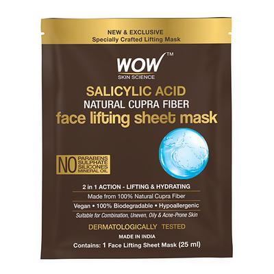 WOW Skin Science Salicylic Acid Natural Fiber Cupra Face Lifting Sheet Mask 25 ml - Sheet Masks
