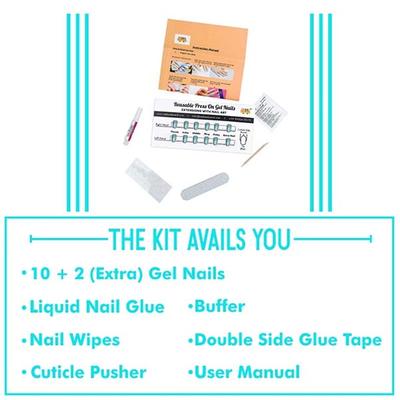 Nails On Board Handmade Press On Gel Nails- Holographic Aqua Blue Medium 50 gm - Nail Care