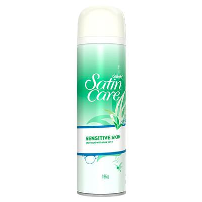 Gillette Satin Care Sensitive Skin Shave Gel With Aloe Vera - 195 gm - Razors & Cartridges