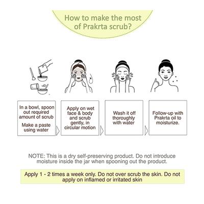 Prakrta Face & Body Scrub - Mint & Almond Skin Polisher 90 ml - Face Scrubs