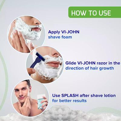 VI-John Sensitive Skin Shaving Foam with Vitamin E Enriched & Anti Bacterial Properties 300 gm - Shaving Foams