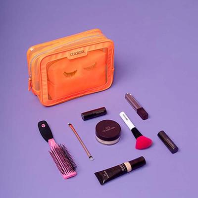 Colorbar Lips and Lashes Box Pouch - Neon Orange 240gm 1's - Makeup Pouches
