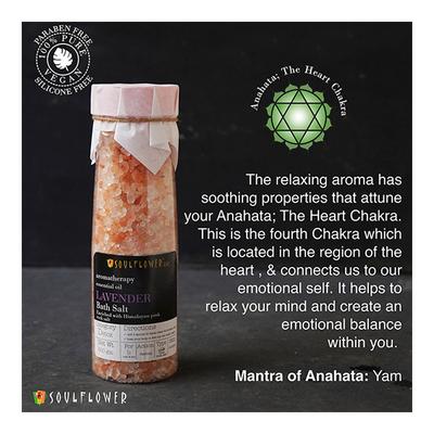Soulflower Aroma Bath Salt - Lavender with Himalayan Pink Rock Salt 500 gm - Bath Salts