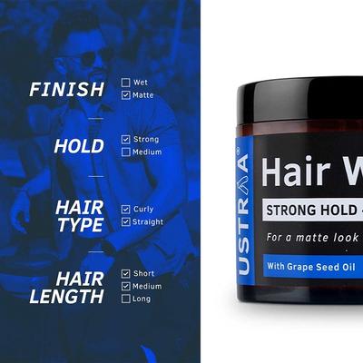 Ustraa Hair Wax Strong Hold for Men - Matte Look 100 gm - Hair Gels & Waxes