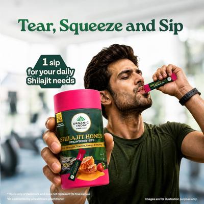 Organic India Shilajit Honey Sips - Strawberry 30's - Speciality Medicines