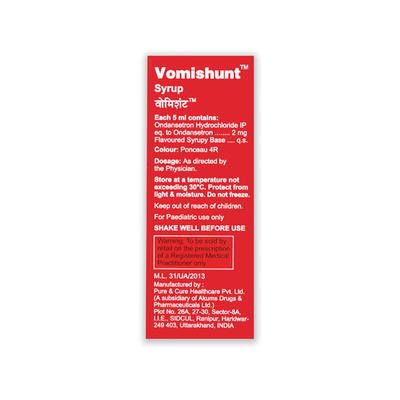 VOMISHUNT Syrup 30ml - Vomitting/Emesis-Ant