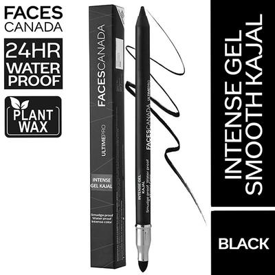 Faces Canada Ultime Pro Intense Gel Kajal with Smudger & Sharpener - Black, 1.2gm - Kajal & Kohls