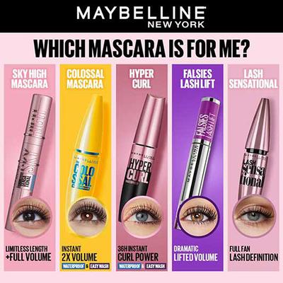 Maybelline New York The Hypercurl EASYWASH Washable, Very Black 9.2 ml - Mascaras