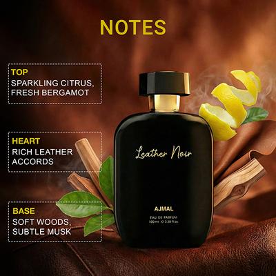 Ajmal Artisan - Leather Noir Long-Lasting Fragrance, Handpicked Luxury Perfume, Gift For Men 100 ml - Men Perfumes (Edt/Edp)