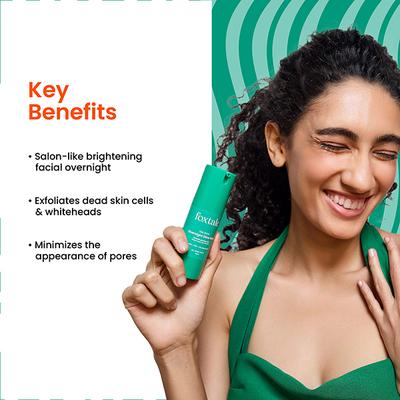 Foxtale The Diva Over Night Glow Mask, Aha, Pha and Provitamin B5, All Skin Types 30 ml - Face Packs