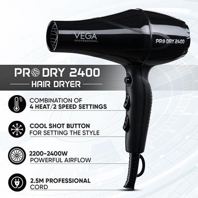 VEGA Professional Pro Dry 2200-2400W Hair Dryer for Salon Professionals and Styling at Home,VPMHD-03 1's - Hair Dryers