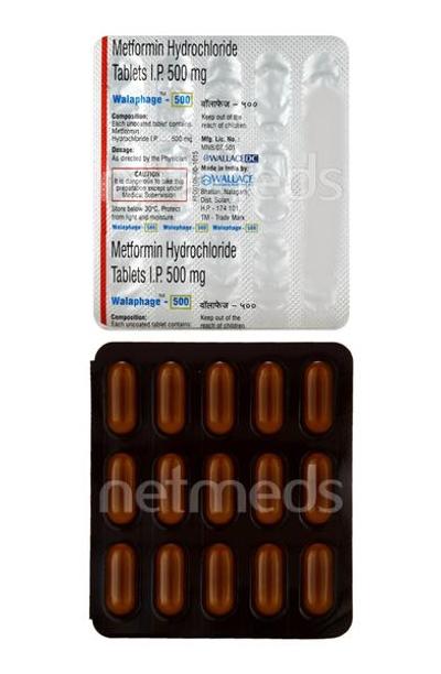 Walaphage 500mg Tablet 15'S - Diabetes-Ant