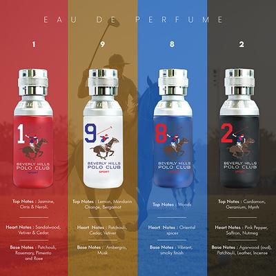 Beverly Hills Polo Club Sports No.8 Eau De Toilette For Men 50 ml - Men Perfumes (Edt/Edp)