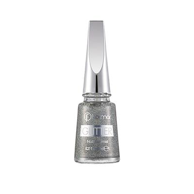 Flormar Glitter Nail Enamel GL14 Holographic Silver 11 ml - Nail Polish