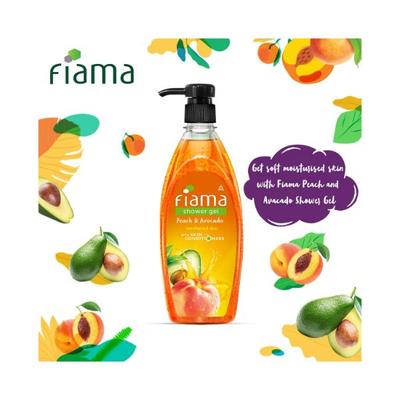 Fiama Shower Gel Peach & Avocado Body Wash with Skin Conditioners for Soft Moisturised Skin pump 500 ml - Shower Gels & Body Wash