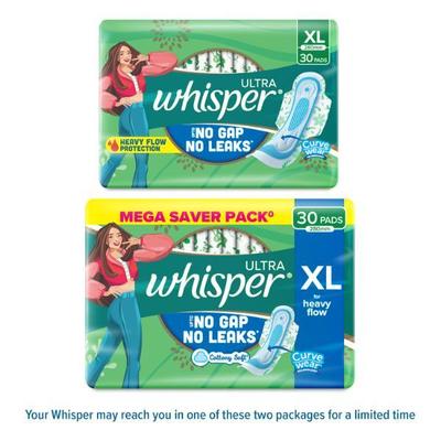 Whisper Ultra Clean Sanitary Pads (XL) 30's - Sanitary Napkins