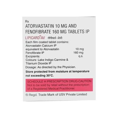 Lipicard AV Tablet 10'S - High Cholesterol-Dys