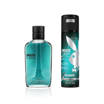 Playboy Endless Night For Men Gift Set (Eau de Toilette 100ml + Body Spray 150ml) 250 ml - Perfumes (Edt/Edp)
