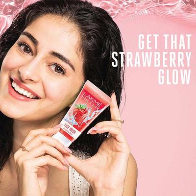 Lakme Blush and Glow Strawberry Freshness Gel Face Wash with Strawberry Extracts 50 gm - Face Scrubs