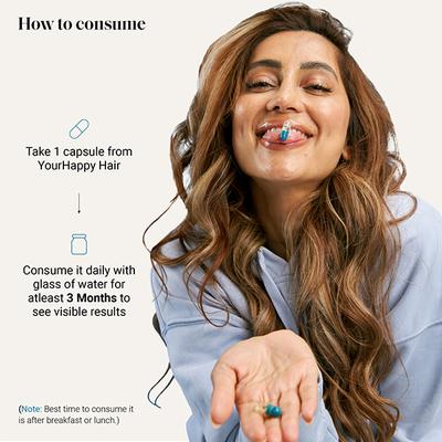 Yourhappylife Hair Capsules with Keranat, Biotin 10,000Mcg, Hair Aminos, Dht Blockers, Dual Action Capsules for Healthy Hair Growth 30 Capsules 1's - Hair & Skin