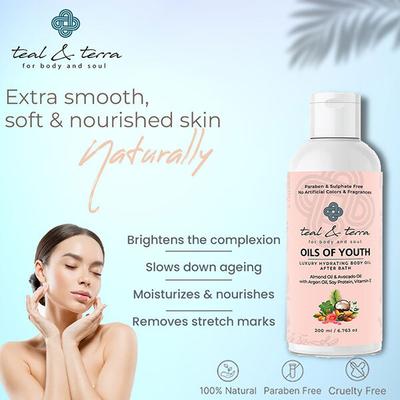 Teal & Terra Luxury Hydrating Body Oil After Bath With Argan & Rose Oil 200 ml - Body Butter